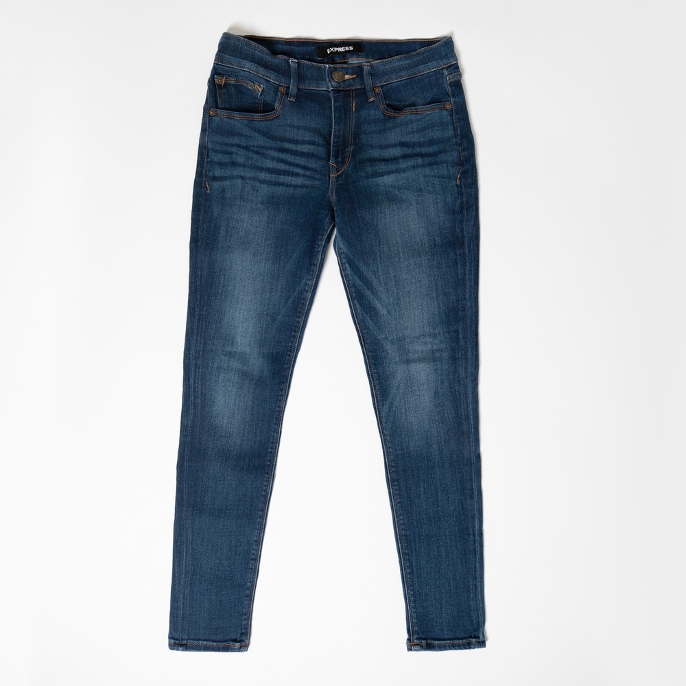 Express Mid Rise Legging Jeans Dark Wash Stretch Women's Size 4S/4C